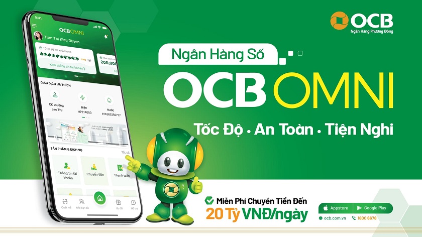 Khách hàng có thể dùng ứng dụng ngân hàng số OCB OMNI để giao dịch online